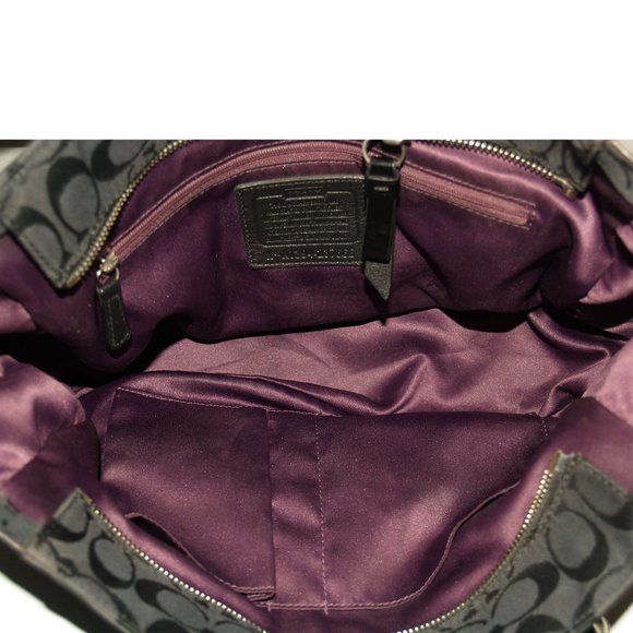 COACH A1394-23766E Black Signature Jacquard Medium Shoulder Bag - Picture 8 of 11